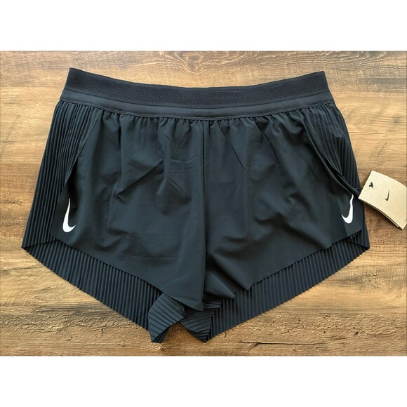 Nike Women Large AeroSwift Dri-FIT ADV 3" Running Shorts Black FN2328-010 New - Picture 1 of 5